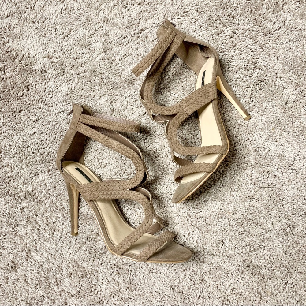 Forever 21 Tan Faux Suede Heels Size 10